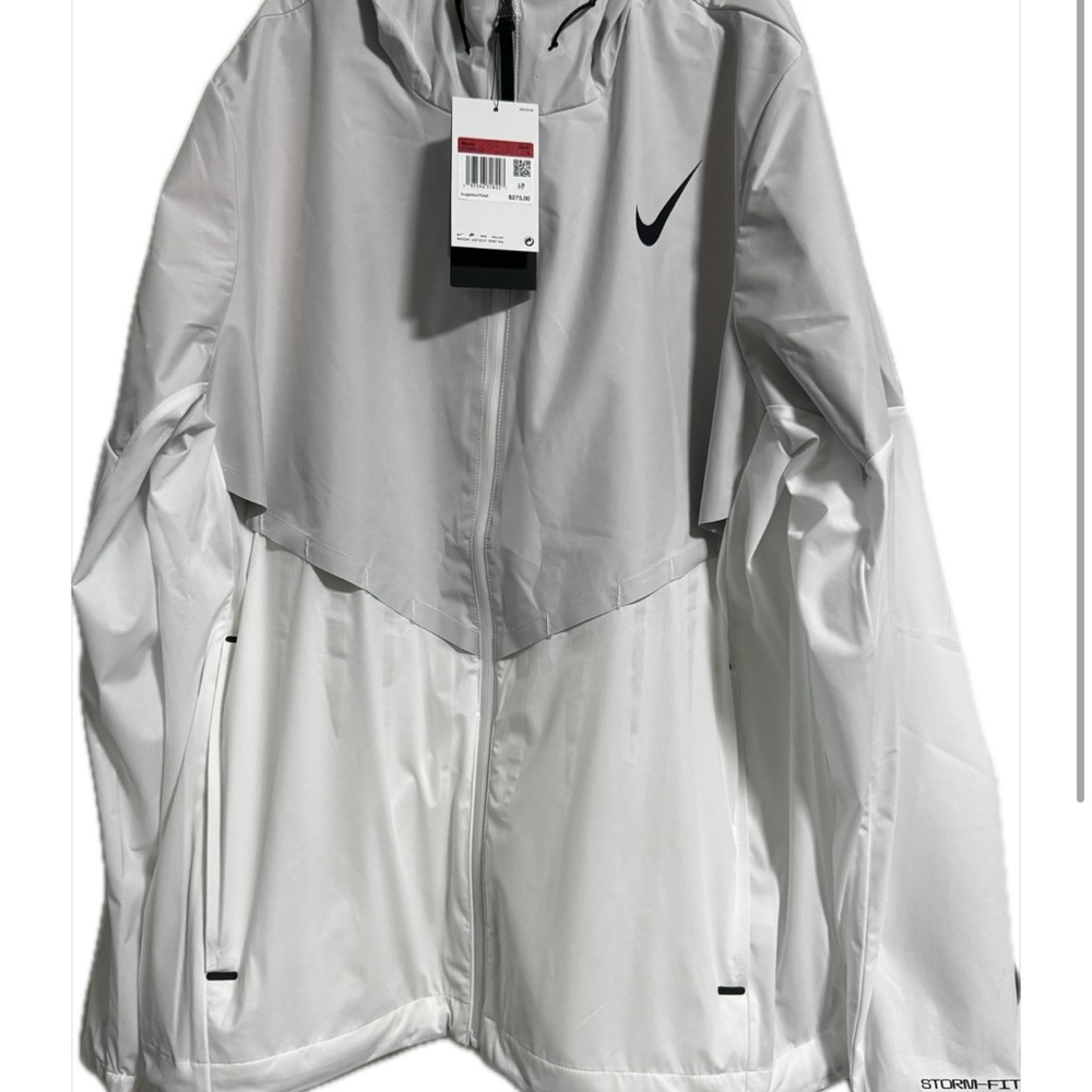 Nike White and Gray Storm Fit Jacket